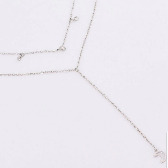 *Lucy* Silver Layered Necklace - Picture 3 of 7